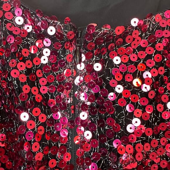 Leith NWT Women's Magenta Pink Sequin Mini Slip Party Dress Size M Cocktail - Picture 4 of 10